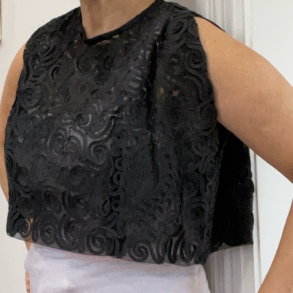 Vintage black lace sleeveless top XL - Picture 7 of 10